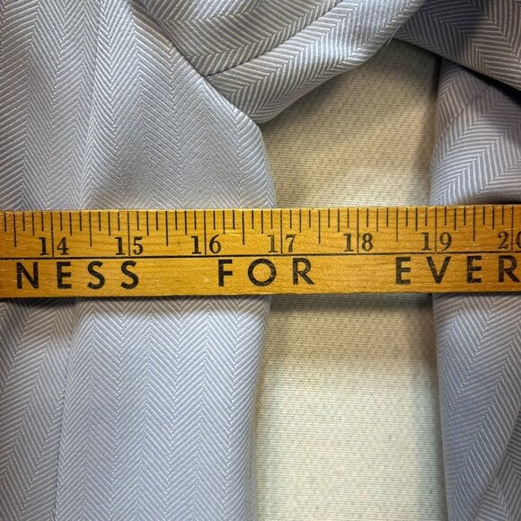 Calvin Klein Women's Open Front Pleated Blazer Long Sleeve Size 4 Light Blue - Picture 12 of 14